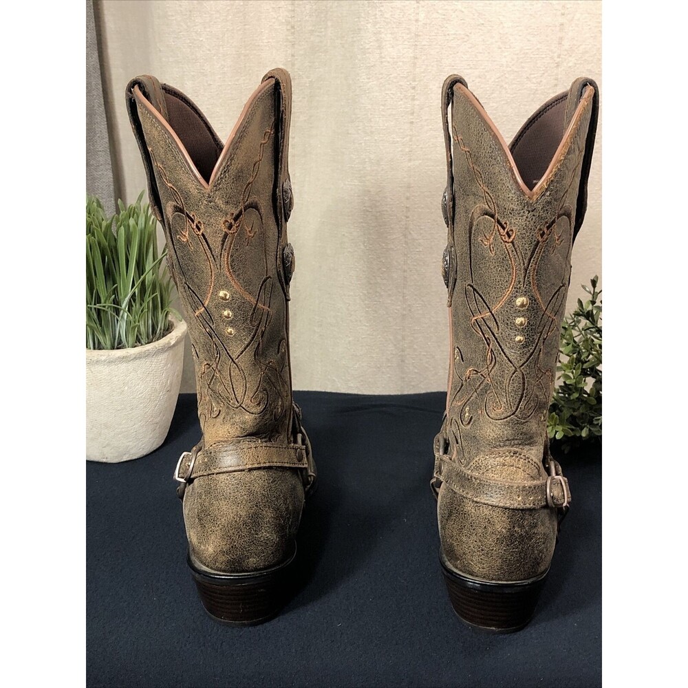 Durango Crush Distressed 11" Heart Concho Women's Size 8M Western Boots RD4155 - Picture 4 of 14